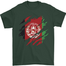 Torn Afghanistan Flag Afghan Day Football Mens T-Shirt 100% Cotton Forest Green