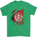 Torn Afghanistan Flag Afghan Day Football Mens T-Shirt 100% Cotton Irish Green