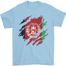 Torn Afghanistan Flag Afghan Day Football Mens T-Shirt 100% Cotton Light Blue