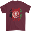 Torn Afghanistan Flag Afghan Day Football Mens T-Shirt 100% Cotton Maroon