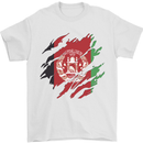 Torn Afghanistan Flag Afghan Day Football Mens T-Shirt 100% Cotton White