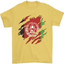 Torn Afghanistan Flag Afghan Day Football Mens T-Shirt 100% Cotton Yellow