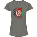 Torn Afghanistan Flag Afghan Day Football Womens Petite Cut T-Shirt Charcoal