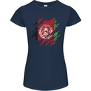 Torn Afghanistan Flag Afghan Day Football Womens Petite Cut T-Shirt Navy Blue