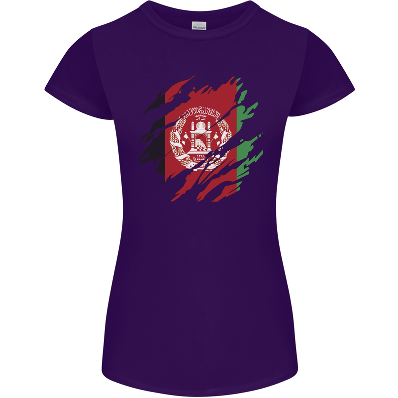 Torn Afghanistan Flag Afghan Day Football Womens Petite Cut T-Shirt Purple