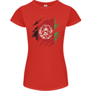 Torn Afghanistan Flag Afghan Day Football Womens Petite Cut T-Shirt Red