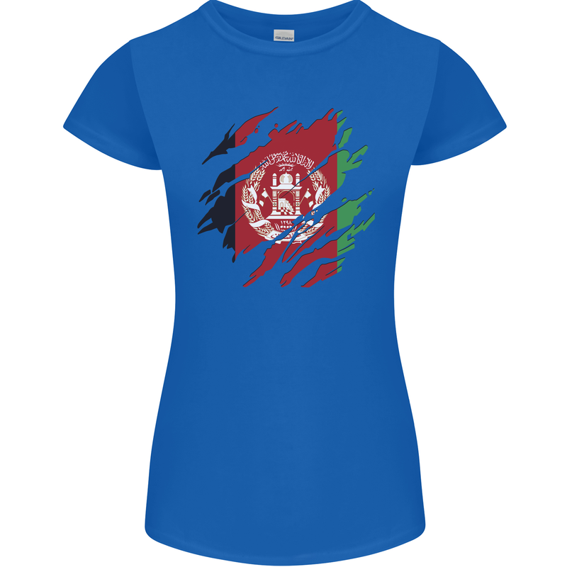 Torn Afghanistan Flag Afghan Day Football Womens Petite Cut T-Shirt Royal Blue