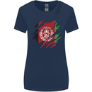 Torn Afghanistan Flag Afghan Day Football Womens Wider Cut T-Shirt Navy Blue