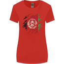 Torn Afghanistan Flag Afghan Day Football Womens Wider Cut T-Shirt Red
