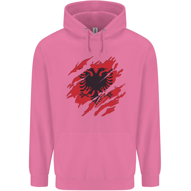 Torn Albania Flag Albanian Day Football Childrens Kids Hoodie Azalea