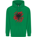 Torn Albania Flag Albanian Day Football Childrens Kids Hoodie Irish Green