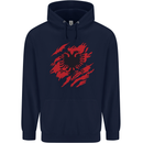 Torn Albania Flag Albanian Day Football Childrens Kids Hoodie Navy Blue