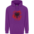 Torn Albania Flag Albanian Day Football Childrens Kids Hoodie Purple