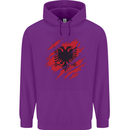 Torn Albania Flag Albanian Day Football Childrens Kids Hoodie Purple