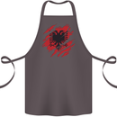 Torn Albania Flag Albanian Day Football Cotton Apron 100% Organic Dark Grey