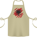 Torn Albania Flag Albanian Day Football Cotton Apron 100% Organic Khaki