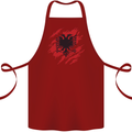 Torn Albania Flag Albanian Day Football Cotton Apron 100% Organic Maroon