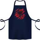 Torn Albania Flag Albanian Day Football Cotton Apron 100% Organic Navy Blue