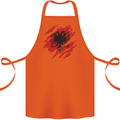 Torn Albania Flag Albanian Day Football Cotton Apron 100% Organic Orange
