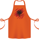 Torn Albania Flag Albanian Day Football Cotton Apron 100% Organic Orange