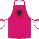 Torn Albania Flag Albanian Day Football Cotton Apron 100% Organic Pink
