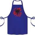 Torn Albania Flag Albanian Day Football Cotton Apron 100% Organic Royal Blue
