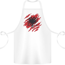 Torn Albania Flag Albanian Day Football Cotton Apron 100% Organic White