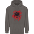 Torn Albania Flag Albanian Day Football Mens 80% Cotton Hoodie Charcoal