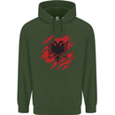 Torn Albania Flag Albanian Day Football Mens 80% Cotton Hoodie Forest Green