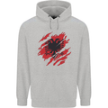 Torn Albania Flag Albanian Day Football Mens 80% Cotton Hoodie Sports Grey