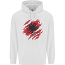 Torn Albania Flag Albanian Day Football Mens 80% Cotton Hoodie White