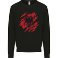 Torn Albania Flag Albanian Day Football Mens Sweatshirt Jumper Black