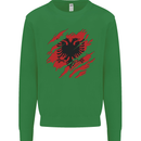 Torn Albania Flag Albanian Day Football Mens Sweatshirt Jumper Irish Green