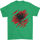 Torn Albania Flag Albanian Day Football Mens T-Shirt 100% Cotton Irish Green