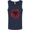 Torn Albania Flag Albanian Day Football Mens Vest Tank Top Navy Blue