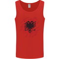 Torn Albania Flag Albanian Day Football Mens Vest Tank Top Red