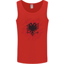 Torn Albania Flag Albanian Day Football Mens Vest Tank Top Red