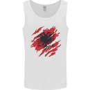 Torn Albania Flag Albanian Day Football Mens Vest Tank Top White