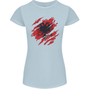 Torn Albania Flag Albanian Day Football Womens Petite Cut T-Shirt Light Blue