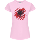 Torn Albania Flag Albanian Day Football Womens Petite Cut T-Shirt Light Pink