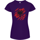 Torn Albania Flag Albanian Day Football Womens Petite Cut T-Shirt Purple