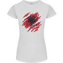 Torn Albania Flag Albanian Day Football Womens Petite Cut T-Shirt White