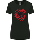 Torn Albania Flag Albanian Day Football Womens Wider Cut T-Shirt Black