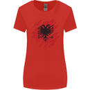 Torn Albania Flag Albanian Day Football Womens Wider Cut T-Shirt Red