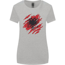 Torn Albania Flag Albanian Day Football Womens Wider Cut T-Shirt Sports Grey