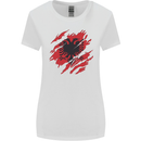 Torn Albania Flag Albanian Day Football Womens Wider Cut T-Shirt White