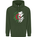Torn Algeria Flag Algerian Day Football Childrens Kids Hoodie Forest Green