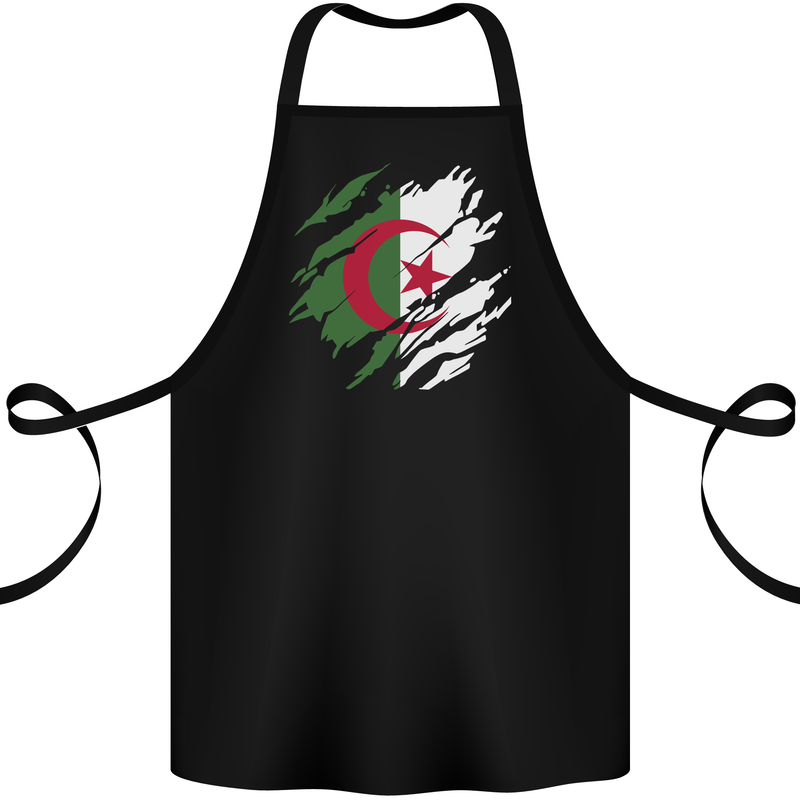Torn Algeria Flag Algerian Day Football Cotton Apron 100% Organic Black