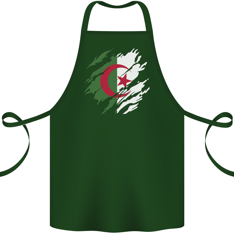 Torn Algeria Flag Algerian Day Football Cotton Apron 100% Organic Forest Green