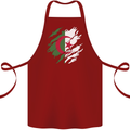 Torn Algeria Flag Algerian Day Football Cotton Apron 100% Organic Maroon